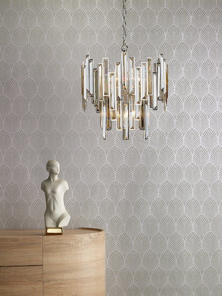 Dar Odile 6 Light Pendant Chandelier Champagne Crystal – from Amos Lighting + Home