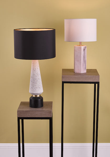 Dar Onora Table Lamp Terazzo with Black Shade – from Amos Lighting + Home