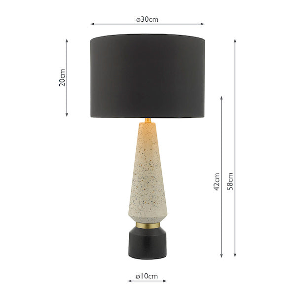 Dar Onora Table Lamp Terazzo with Black Shade – from Amos Lighting + Home