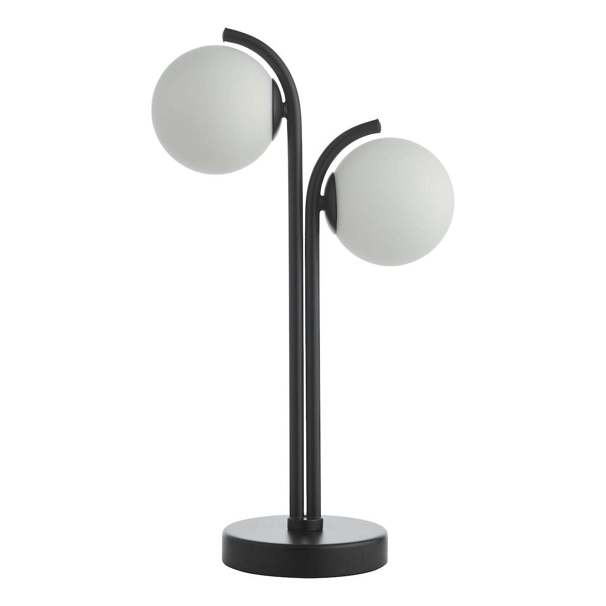 Dar Orlena 2 Light Table Lamp Matt Black and Opal Glass – from Amos Lighting + Home