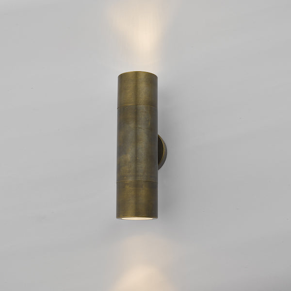 Dar Ortega Brass up/down Outdoor Wall Light IP65 – from Amos Lighting + Home