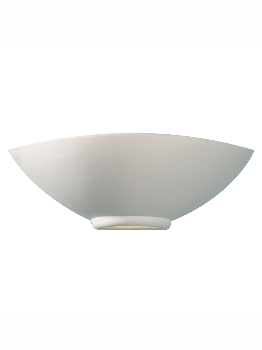Dar Otis Wall Uplighter White Ceramic Unglazed – from Amos Lighting + Home