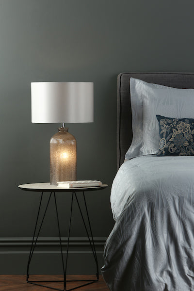 Dar Pamplona Table Lamp Dual Light, Smoked Glass with Shade – from Amos Lighting + Home