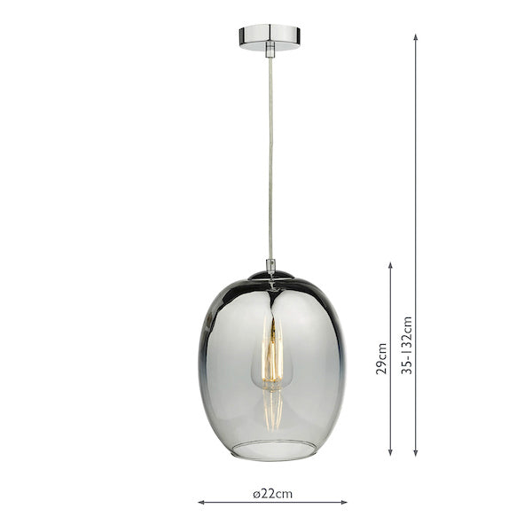 Dar Patrice Pendant Silver Glass – from Amos Lighting + Home