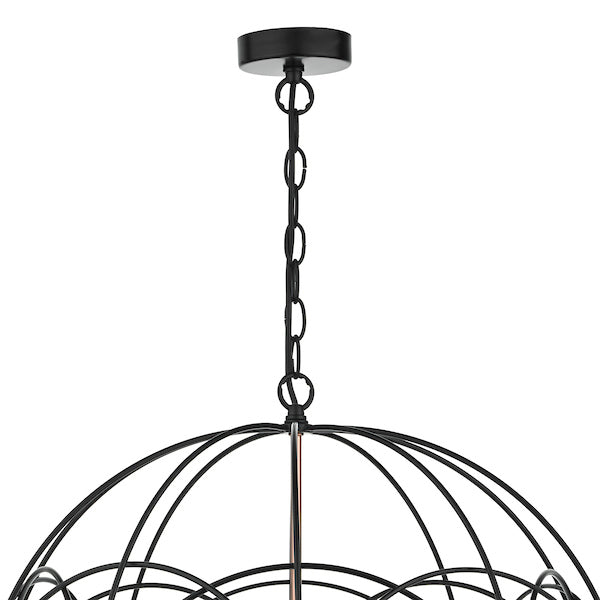 Dar Phoenix 5 Light Pendant Black & Copper – from Amos Lighting + Home