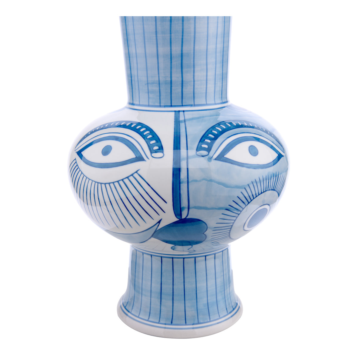 Dar Picasso Large Ceramic Table Lamp Blue & White Face Print Base Only – from Amos Lighting + Home