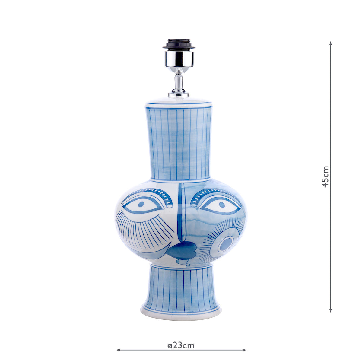 Dar Picasso Large Ceramic Table Lamp Blue & White Face Print Base Only – from Amos Lighting + Home