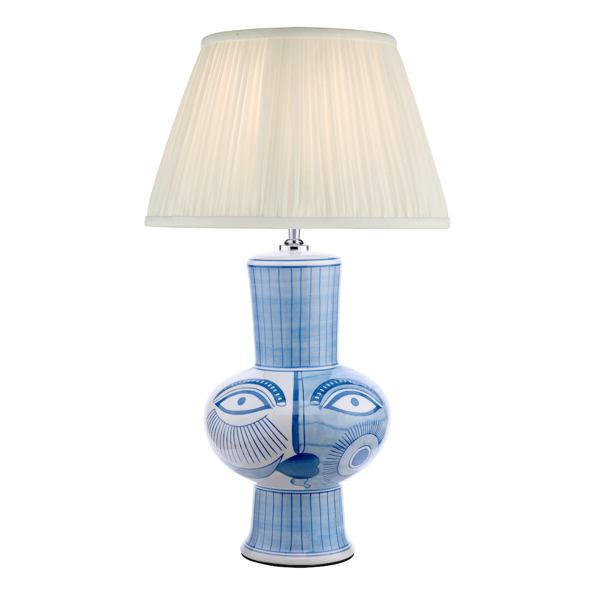 Dar Picasso Large Ceramic Table Lamp Blue & White Face Print Base Only – from Amos Lighting + Home