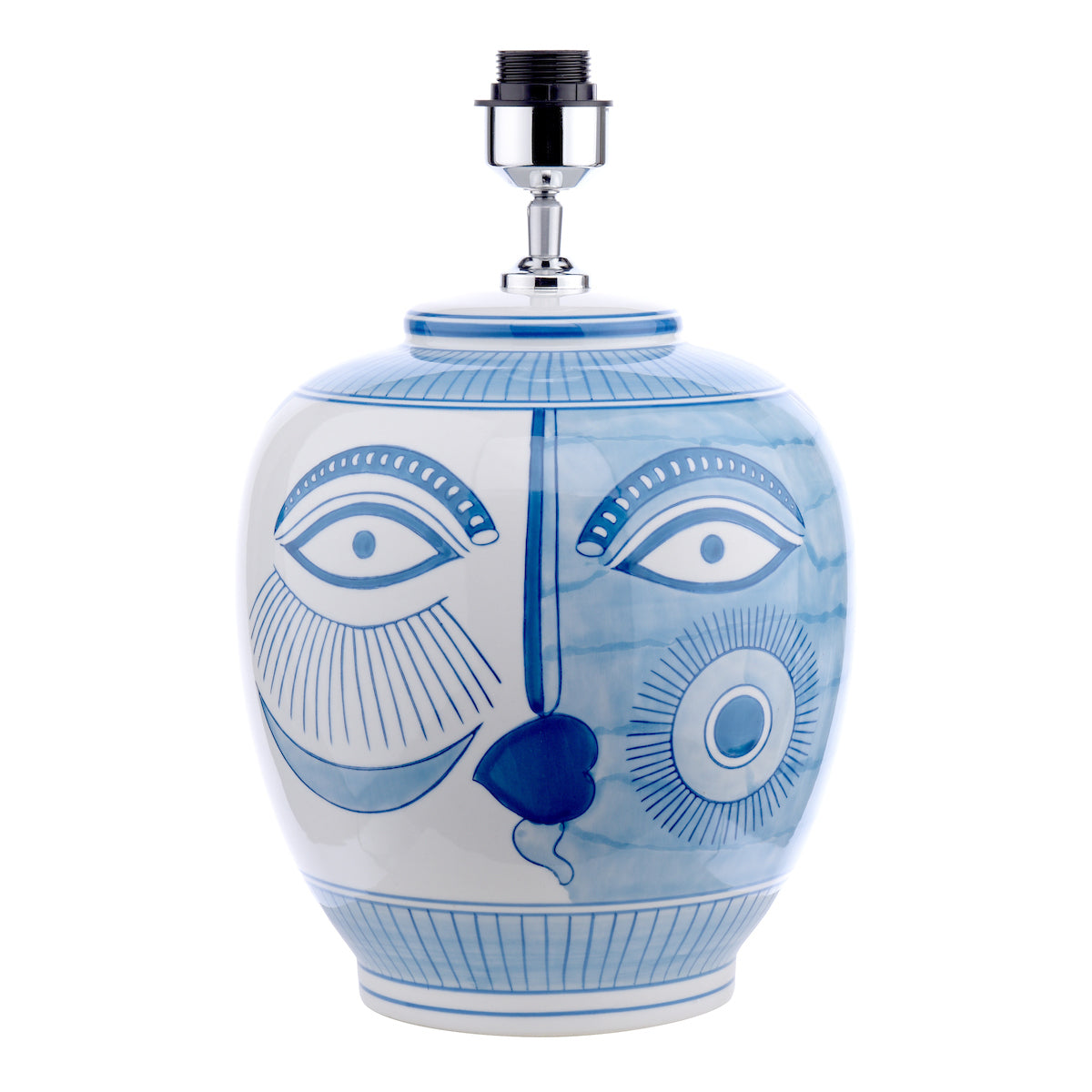 Dar Picasso Small Ceramic Table Lamp Blue & White Face Print Base Only – from Amos Lighting + Home