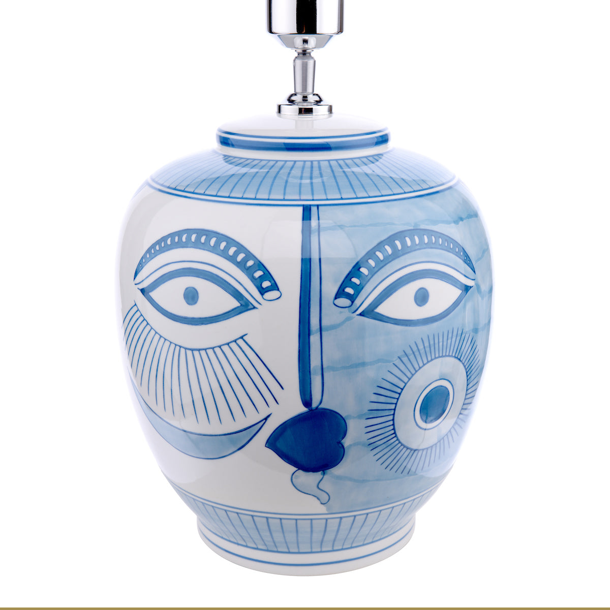 Dar Picasso Small Ceramic Table Lamp Blue & White Face Print Base Only – from Amos Lighting + Home