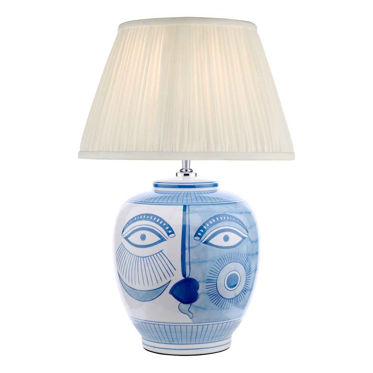 Dar Picasso Small Ceramic Table Lamp Blue & White Face Print Base Only – from Amos Lighting + Home