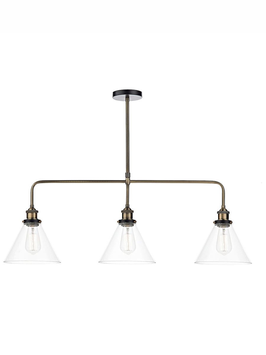 Dar Ray 3 Light Bar Pendant Antique Brass – from Amos Lighting + Home