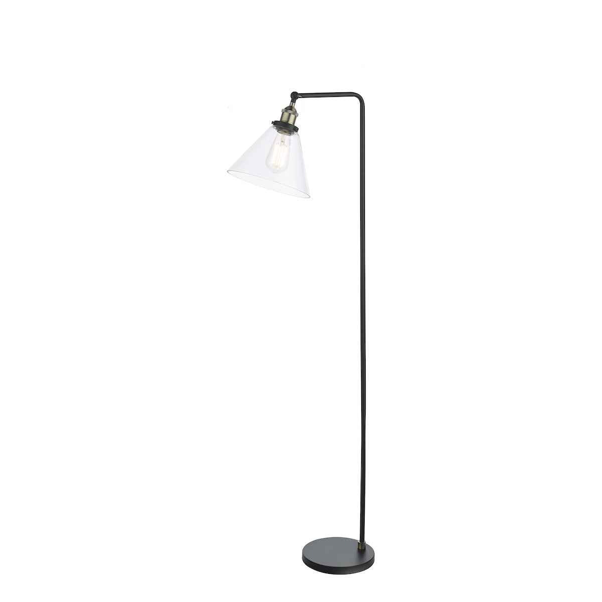 Dar Ray Floor Lamp Antique Brass and Glass – from Amos Lighting + Home