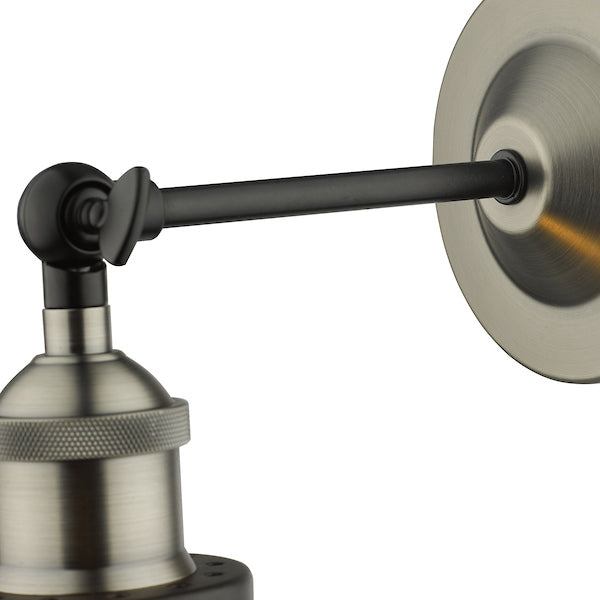 Dar Ray Single Wall Light Antique Nickel Clear Glass – from Amos Lighting + Home