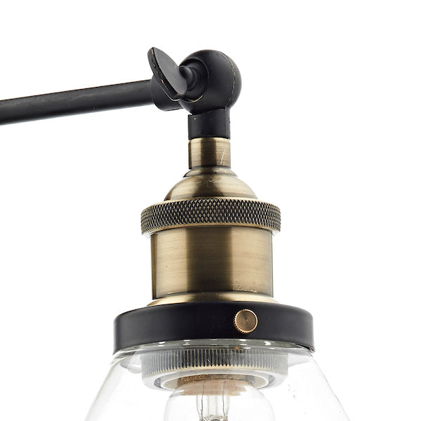 Dar Ray Wall Light Antique Brass and Clear Glass – from Amos Lighting + Home