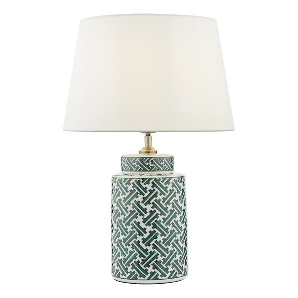 Dar Reese Ceramic Table Lamp Base Green & Blue Print – from Amos Lighting + Home
