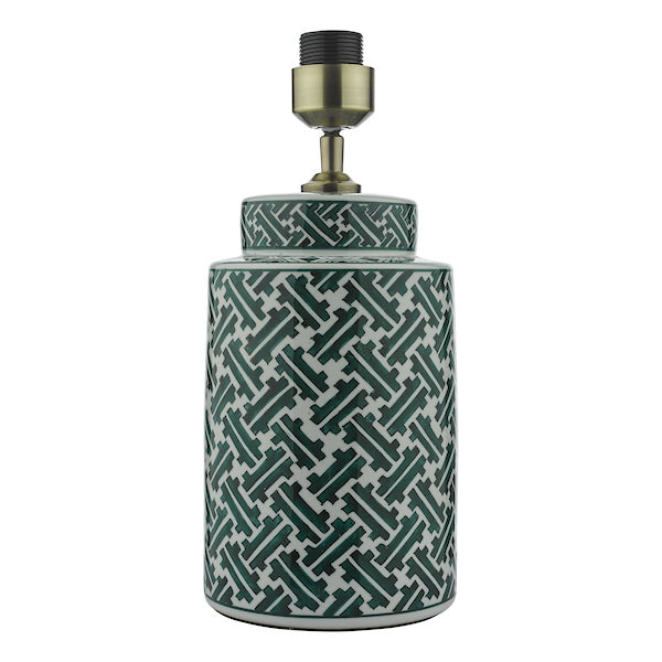 Dar Reese Ceramic Table Lamp Base Green & Blue Print – from Amos Lighting + Home