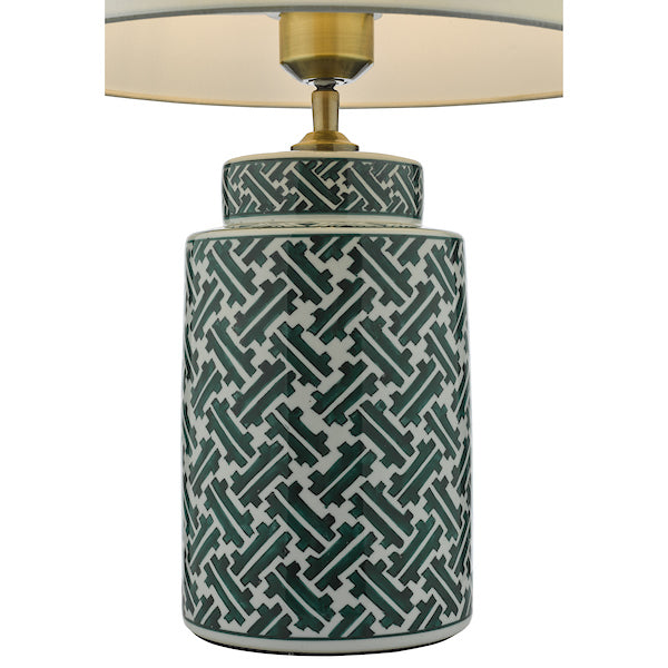 Dar Reese Ceramic Table Lamp Base Green & Blue Print – from Amos Lighting + Home