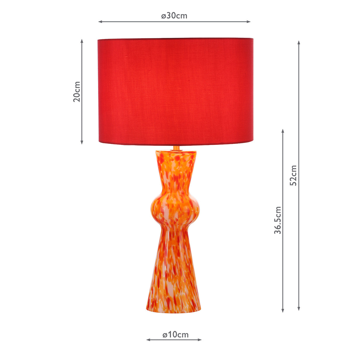 Dar Rheneas Table Lamp Red Glass With Shade – from Amos Lighting + Home