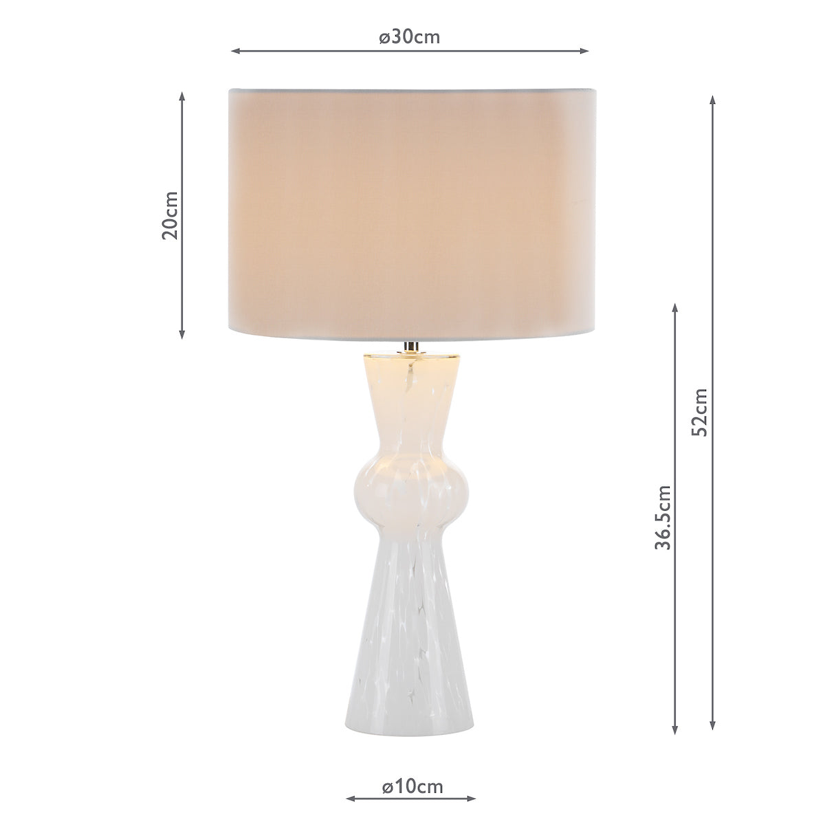 Dar Rheneas Table Lamp White Glass With Shade – from Amos Lighting + Home