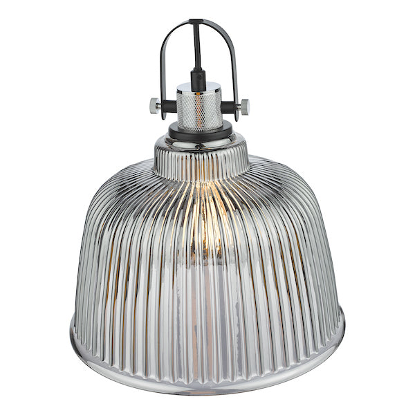 Dar Rhode Single Large Pendant Polished Chrome Smoked Glass – from Amos Lighting + Home