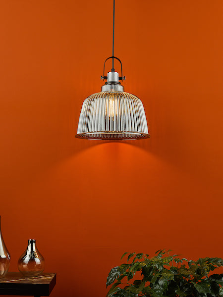 Dar Rhode Single Large Pendant Polished Chrome Smoked Glass – from Amos Lighting + Home