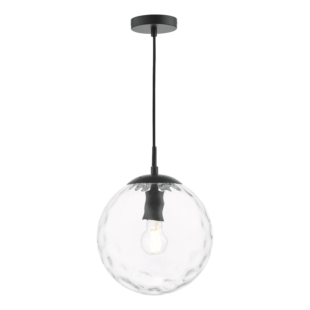 Dar Ripple Pendant Matt Black & Clear Glass – from Amos Lighting + Home