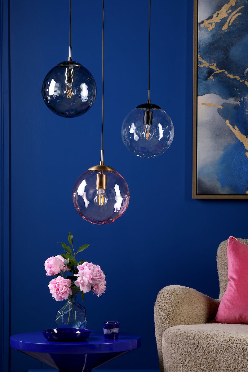 Dar Ripple Pendant Matt Black & Clear Glass – from Amos Lighting + Home