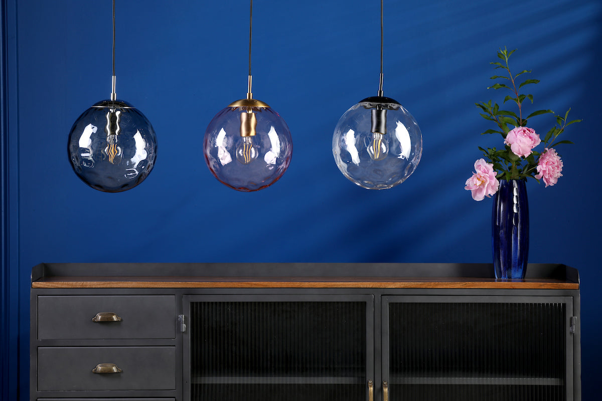 Dar Ripple Pendant Matt Black & Clear Glass – from Amos Lighting + Home