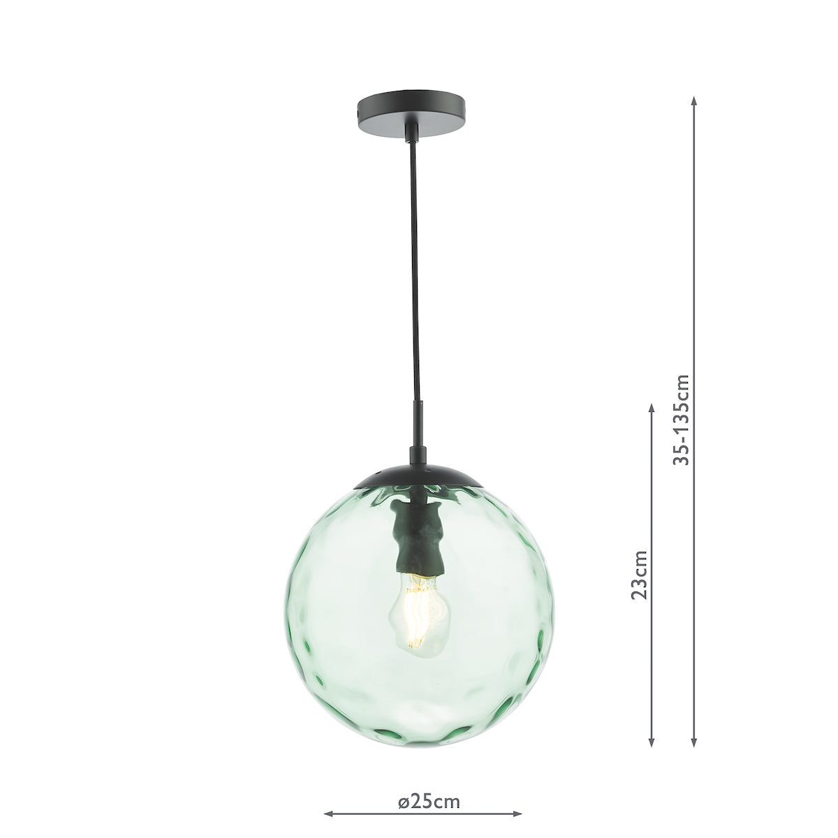 Dar Ripple Pendant Matt Black & Green Glass – from Amos Lighting + Home