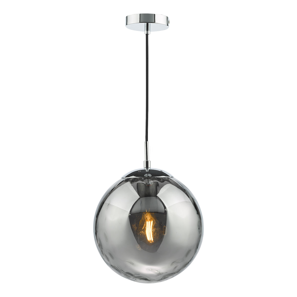 Dar Ripple Pendant Polished Chrome & Smoked Glass – from Amos Lighting + Home