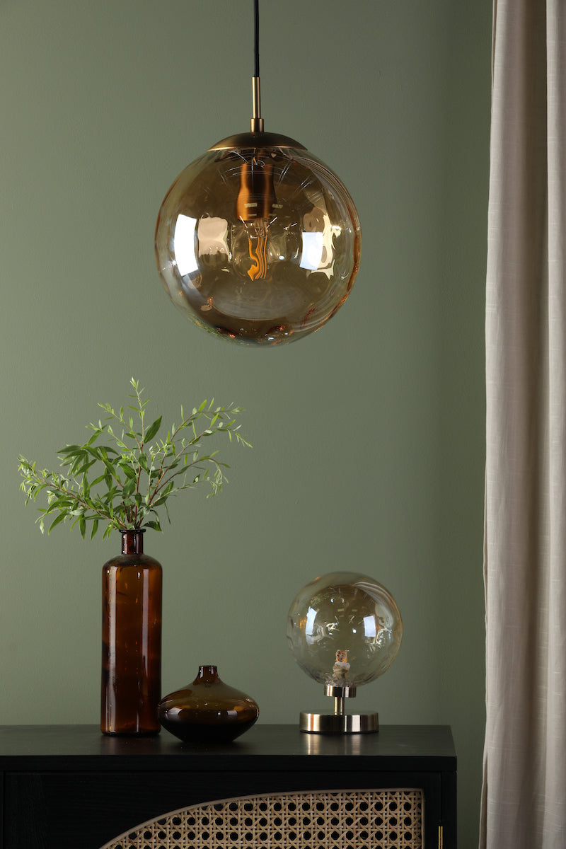 Dar Ripple Single Pendant Bronze and Champagne Glass – from Amos Lighting + Home