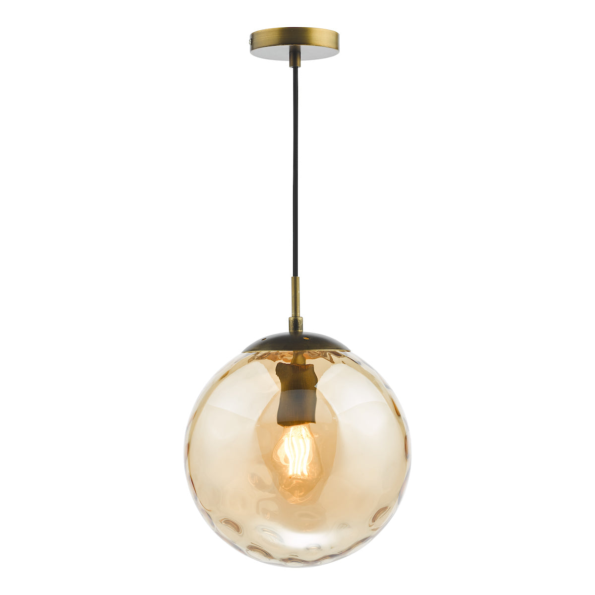 Dar Ripple Single Pendant Bronze and Champagne Glass – from Amos Lighting + Home