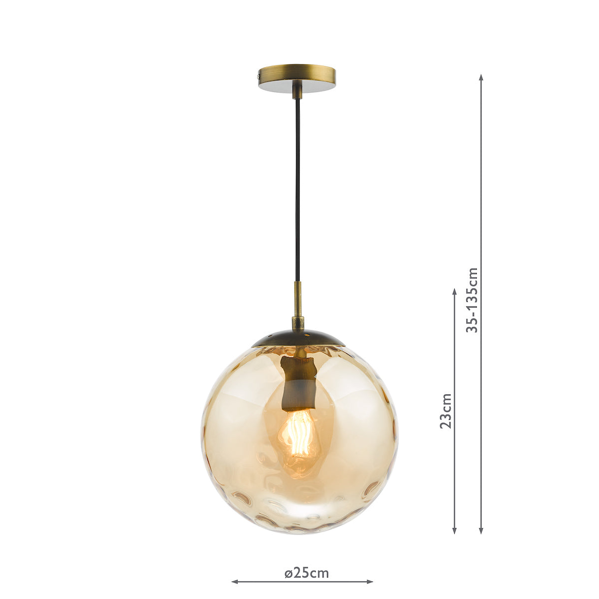 Dar Ripple Single Pendant Bronze and Champagne Glass – from Amos Lighting + Home