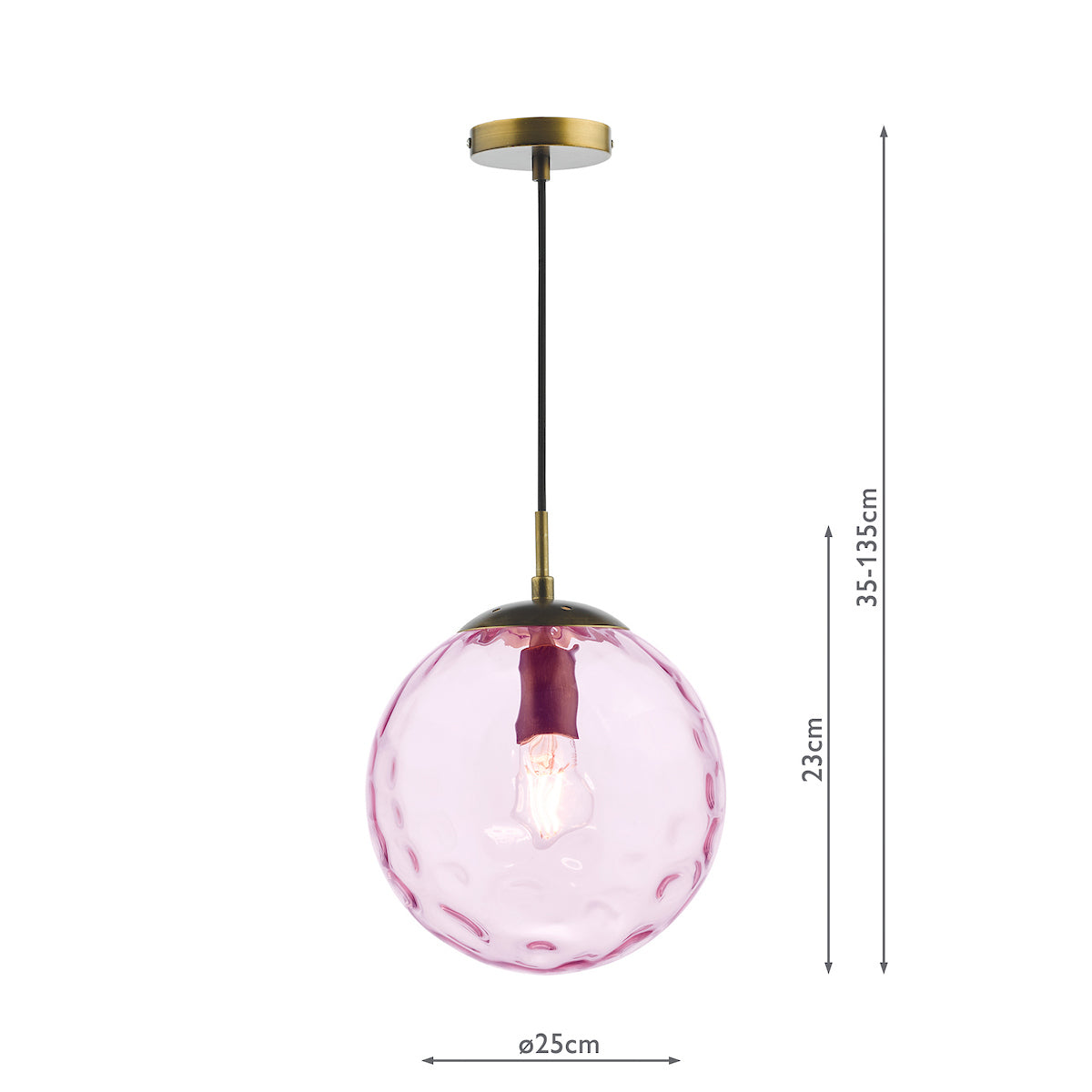 Dar Ripple Single Pendant Bronze and Pink Glass – from Amos Lighting + Home