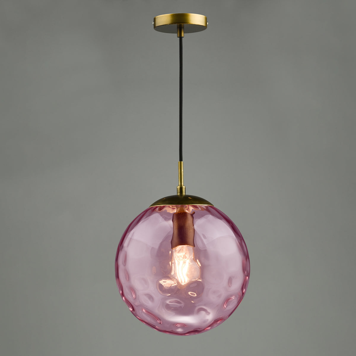 Dar Ripple Single Pendant Bronze and Pink Glass – from Amos Lighting + Home