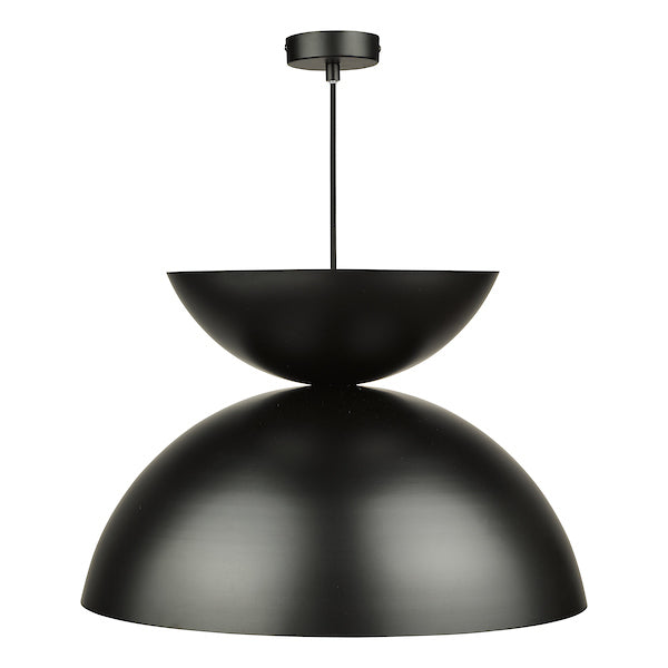 Dar Riya Japandi Style Pendant Satin Black – from Amos Lighting + Home