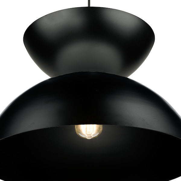 Dar Riya Japandi Style Pendant Satin Black – from Amos Lighting + Home