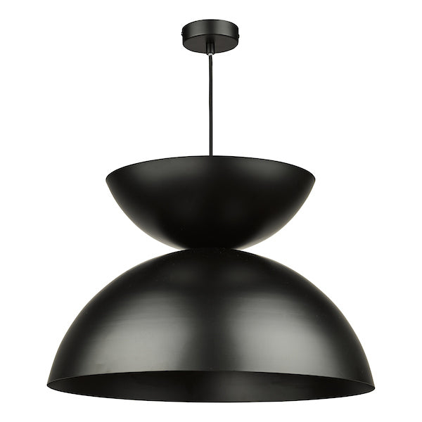 Dar Riya Japandi Style Pendant Satin Black – from Amos Lighting + Home