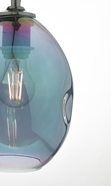 Dar Rogan Pendant Black & Iridised Glass – from Amos Lighting + Home
