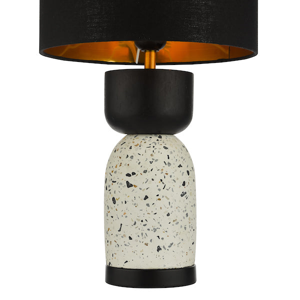Dar Roja Table Lamp Terrazzo & Black Wood with Shade – from Amos Lighting + Home