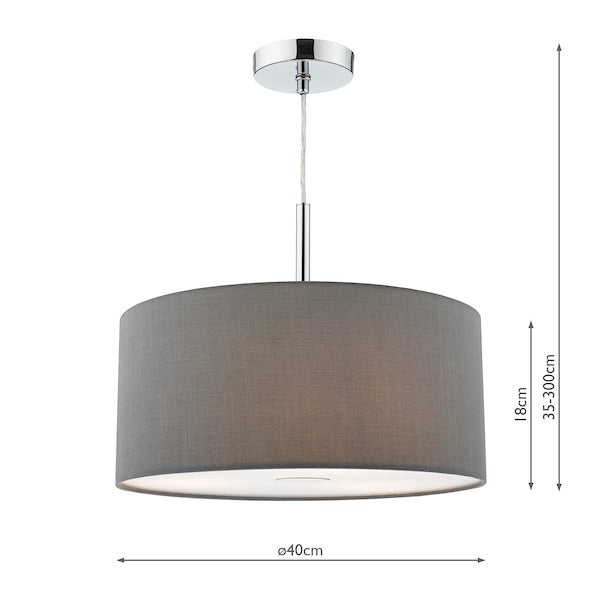 Dar Ronda 40cm 3 Light Pendant Slate Grey – from Amos Lighting + Home