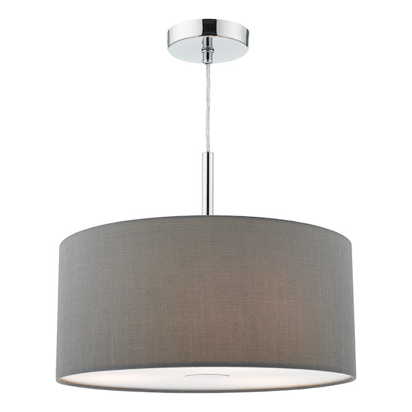 Dar Ronda 40cm 3 Light Pendant Slate Grey – from Amos Lighting + Home