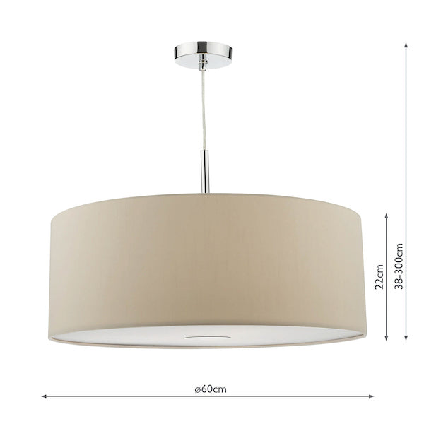 Dar Ronda 60cm 3 Light Pendant Ecru – from Amos Lighting + Home