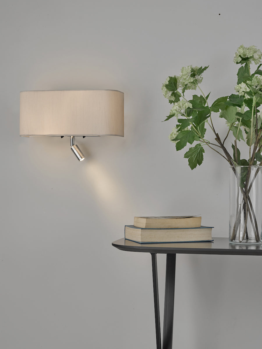 Dar Ronda Wall Light Ivory With LED Reading Light – from Amos Lighting + Home