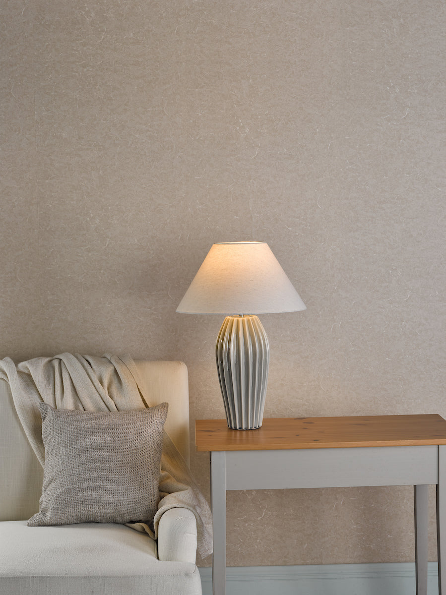 Dar Rosario Table Lamp Grey Crackle Glaze Base Only – from Amos Lighting + Home
