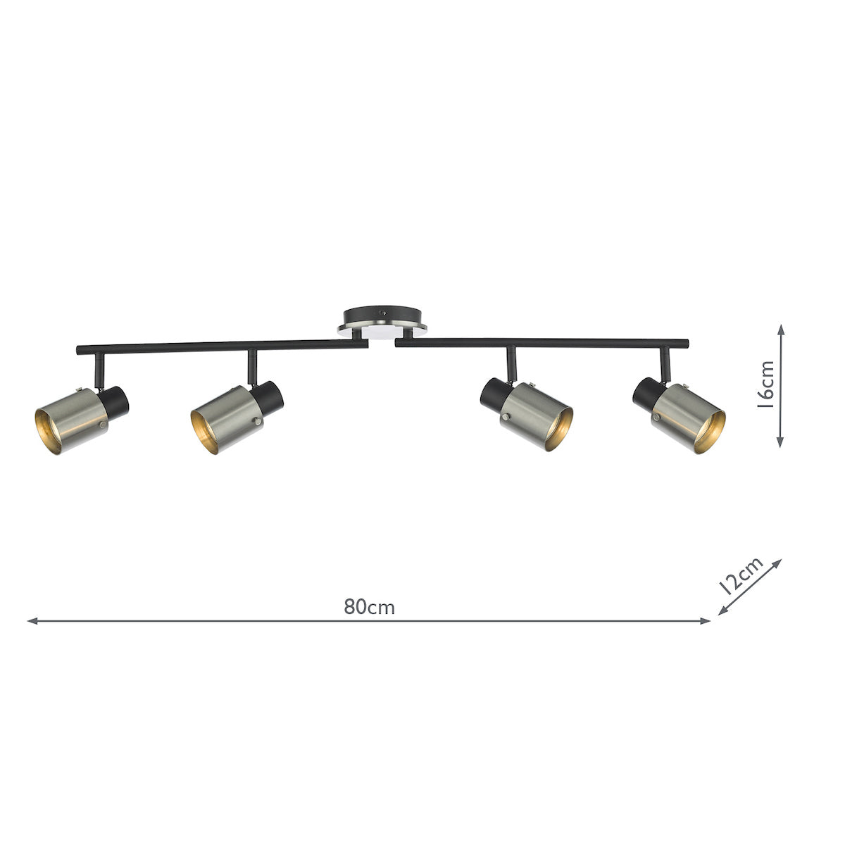 Dar Ryan 4 Bar Spotlight Brushed Nickel & Matt Black – from Amos Lighting + Home