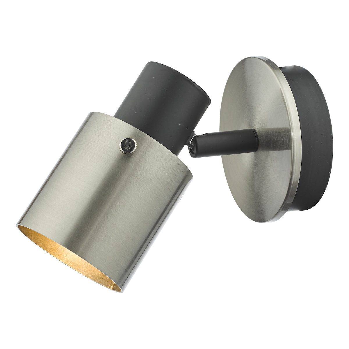 Dar Ryan Single Spotlight Brushed Nickel & Matt Black – from Amos Lighting + Home