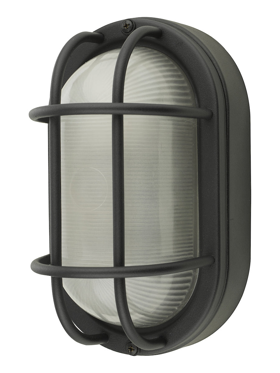 Dar Salcombe Outdoor Wall Light Oval Matt Black IP44 – from Amos Lighting + Home