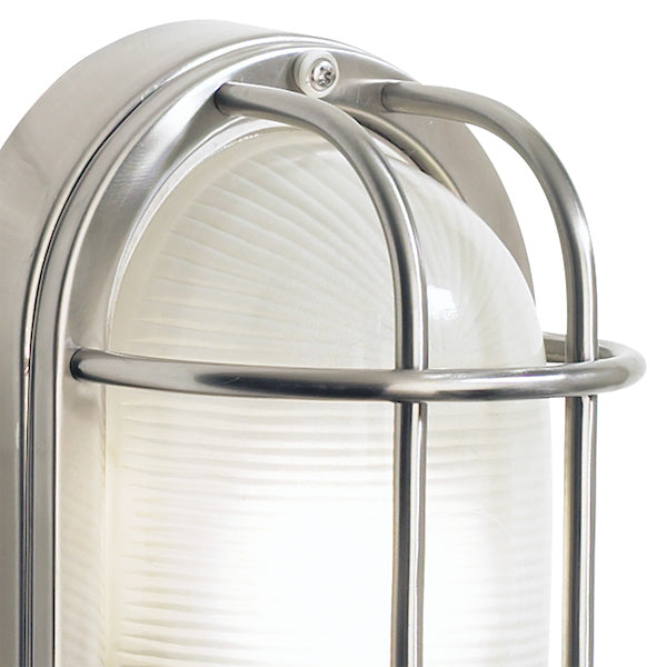 Dar Salcombe Outdoor Wall Light Oval Stainless Steel IP44 – from Amos Lighting + Home